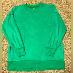 Aerie Fuzzy Oversized Tunic Sweatshirt Fleece Rare Beautiful Green Size Small